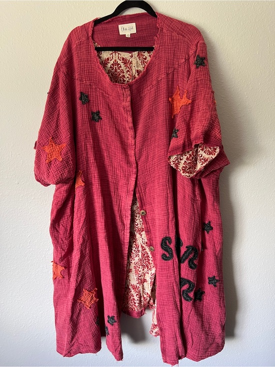 Oli & Hali Jackets & Blazers - Oli & Hali Starry Night Kimono Duster Jacket Embroidered Stars OS